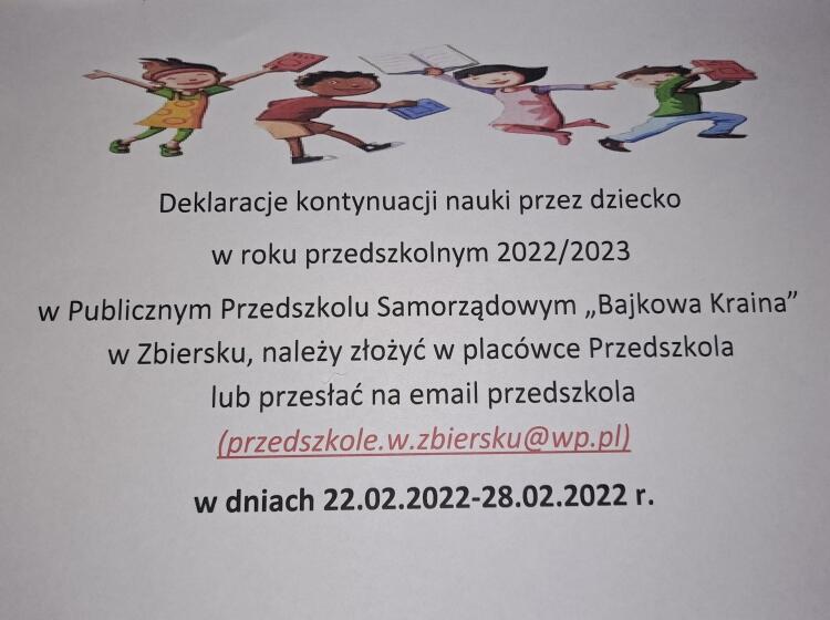 Deklaracja O Kontynuacji Wychowania Przedszkolnego Opole Deklaracja kontynuacji nauki w roku przedszkolnym 2022-2023 - Publiczne