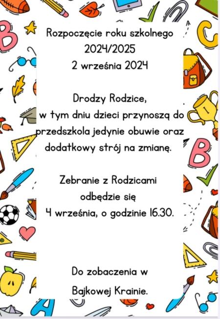 Rozpoczęcie roku 2024/2025