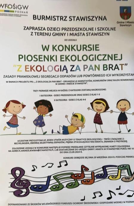 Konkurs piosenki ekologicznej ,,Z EKOLOGIĄ ZA PAN BRAT''